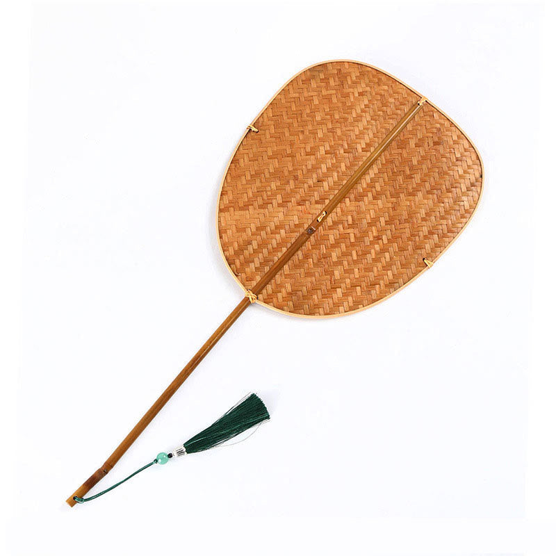 Chinesische Handfächer Bambus Geflochten Oval Naturbambus / Konisch