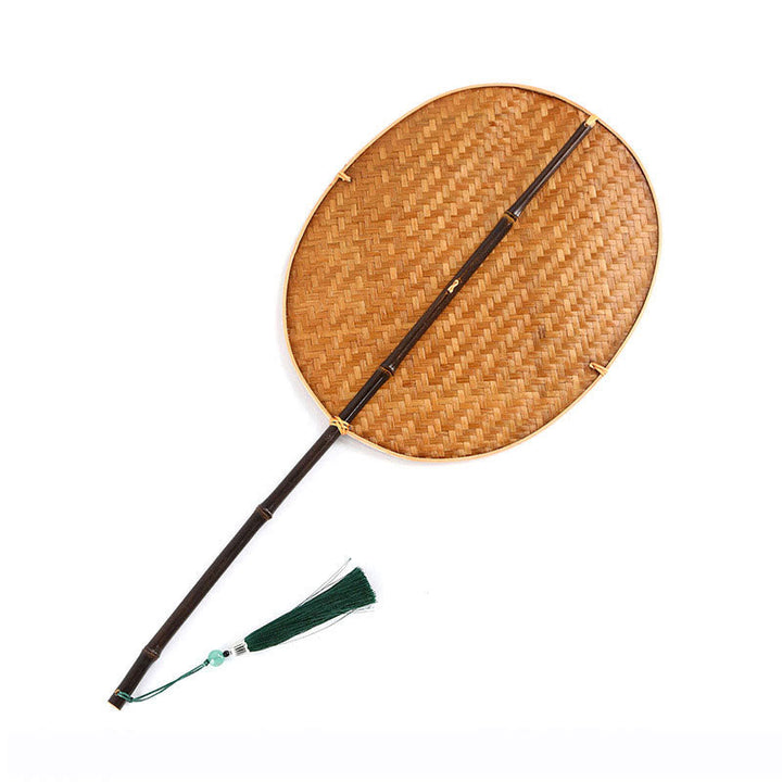Chinesische Handfächer Bambus Geflochten Oval Purpurbambus / Oval