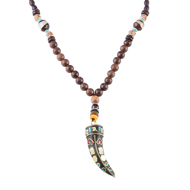 Kette Anhänger Tibetischer Holz – Harmonie