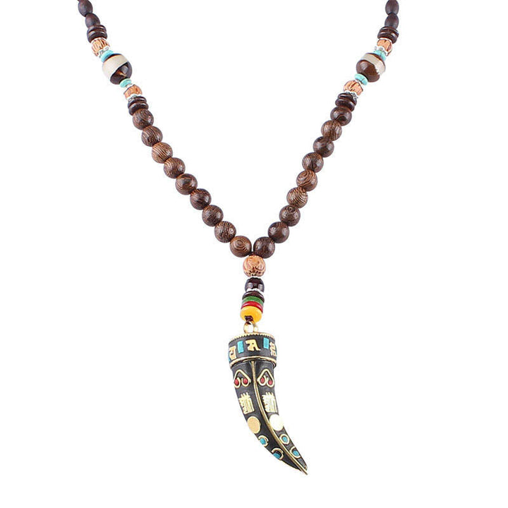 Kette Anhänger Tibetischer Holz – Harmonie