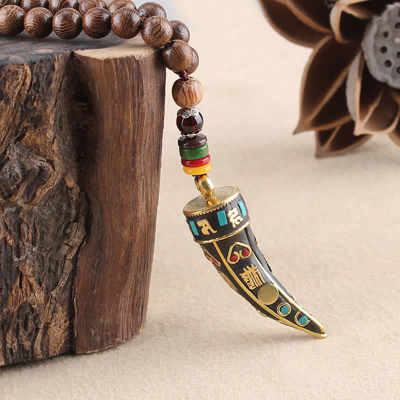 Kette Anhänger Tibetischer Wenge-Holz – Balance