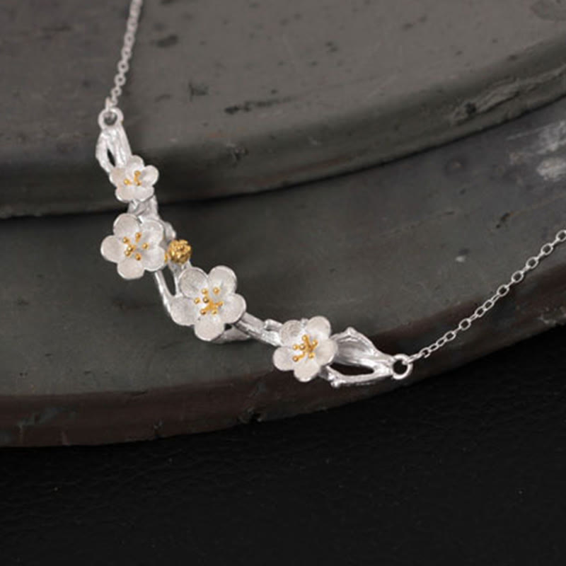Halskette Silber Blüte Anhänger Schmuck