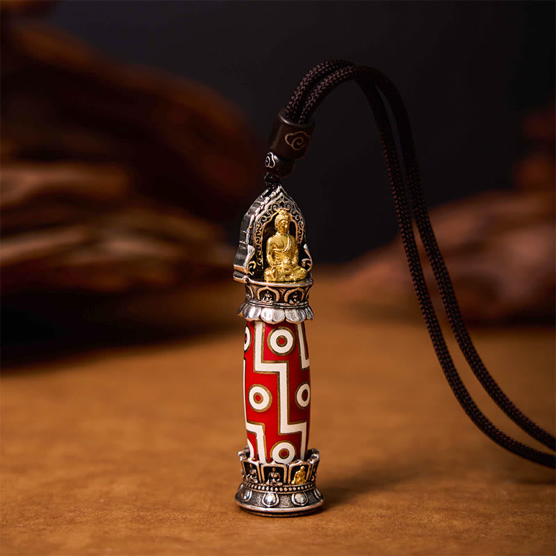 Kette Anhänger Tibetischer Dzi Neun-Auge Buddha
