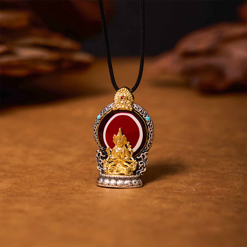 Avalokitesvara Dzi Anhänger Kette Tibet Heilung