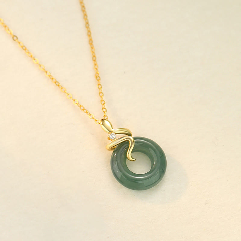 Jade Donut Kette Gold Elegant