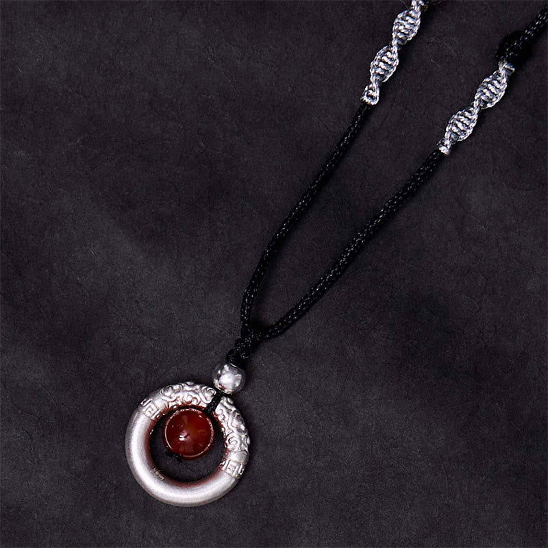 Anhänger, Kette, Roter Achat, Filigran, Harmonie