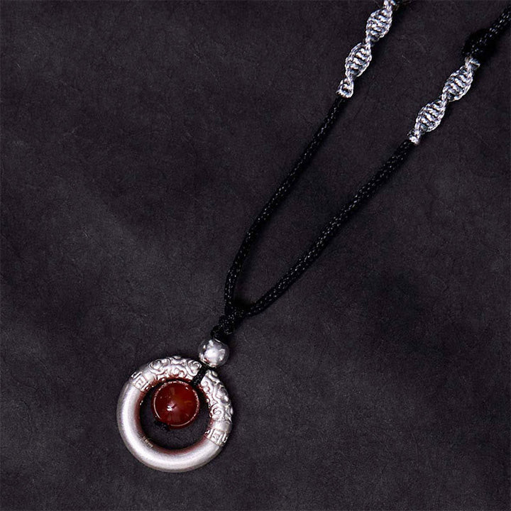 Anhänger, Kette, Roter Achat, Filigran, Harmonie