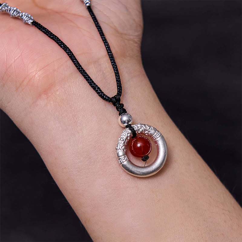 Anhänger, Kette, Roter Achat, Hand, Eleganz
