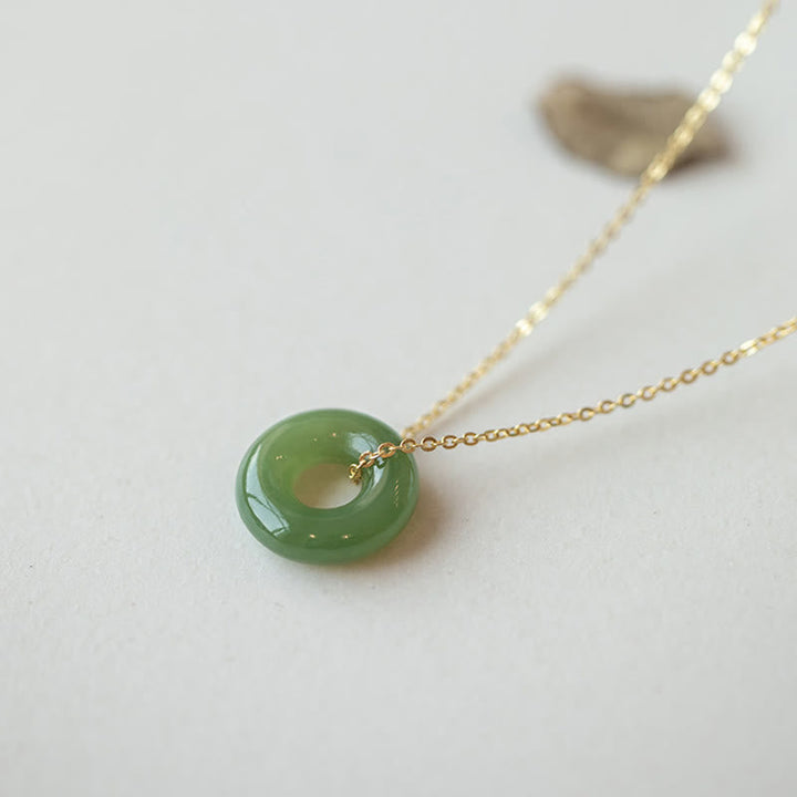 Jade Anhänger Kette Gold Harmonie