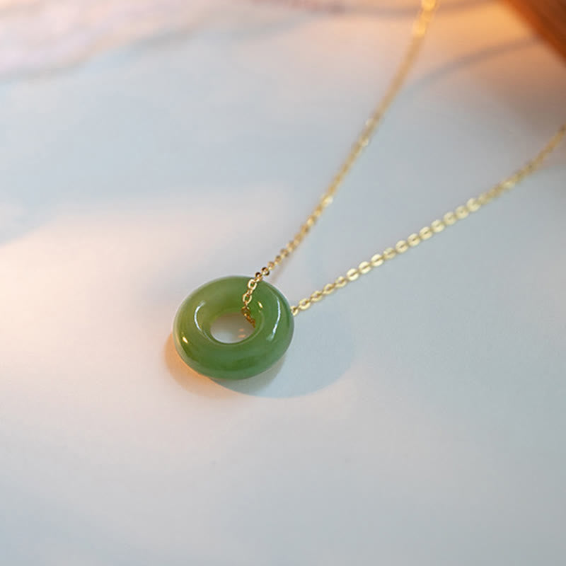 Jade Anhänger Kette Gold Harmonie