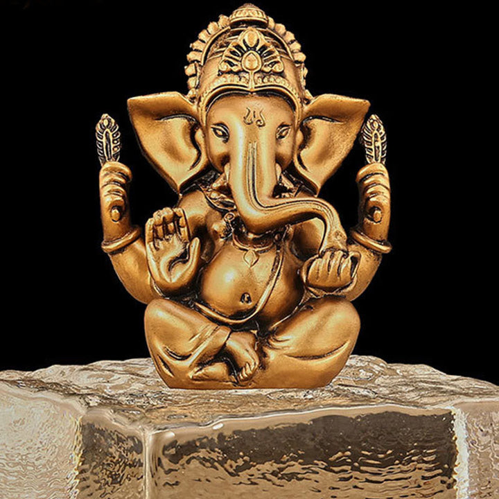Figur Ganesha Ganpati Harz Deko Bronze Ganesh