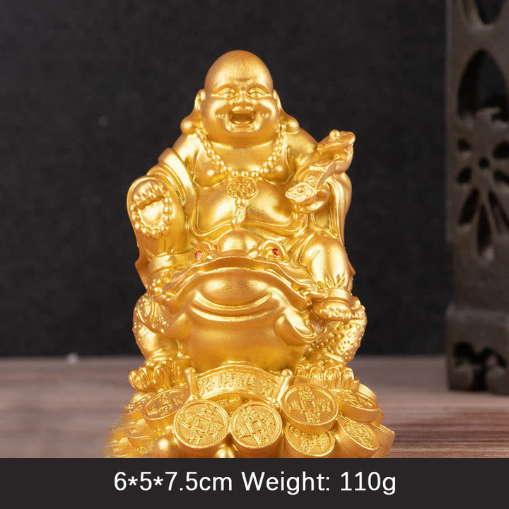 Lachender Buddha Geldkröte Reichtum Goldener Buddha / Klein