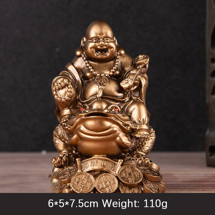 Lachender Buddha Geldkröte Reichtum Bronze Buddha / Klein