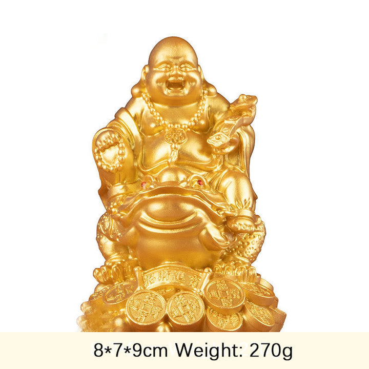 Lachender Buddha Geldkröte Reichtum Goldener Buddha / Mittel