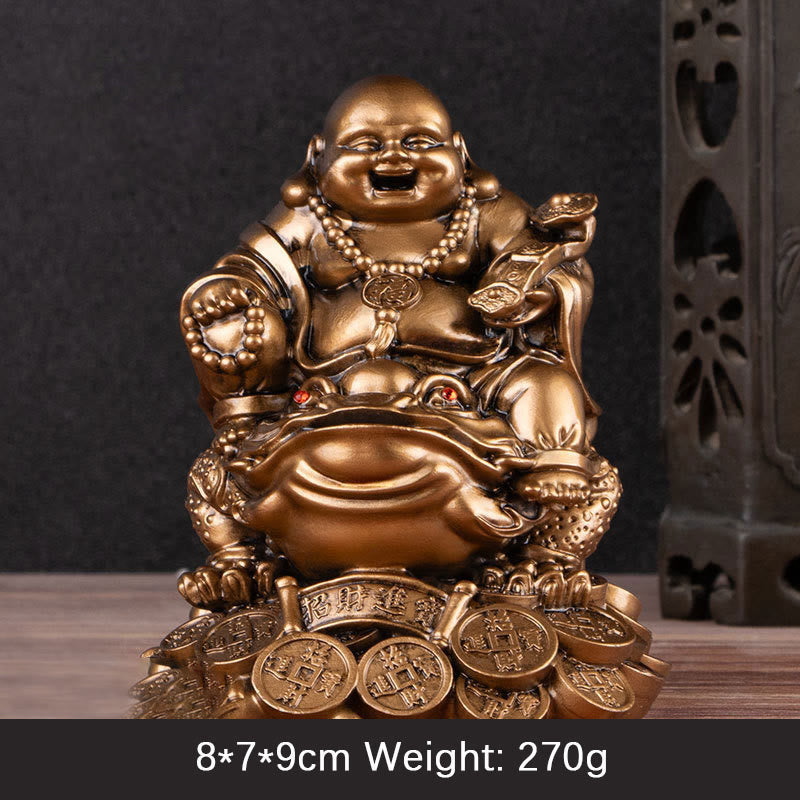 Lachender Buddha Geldkröte Reichtum Bronze Buddha / Mittel