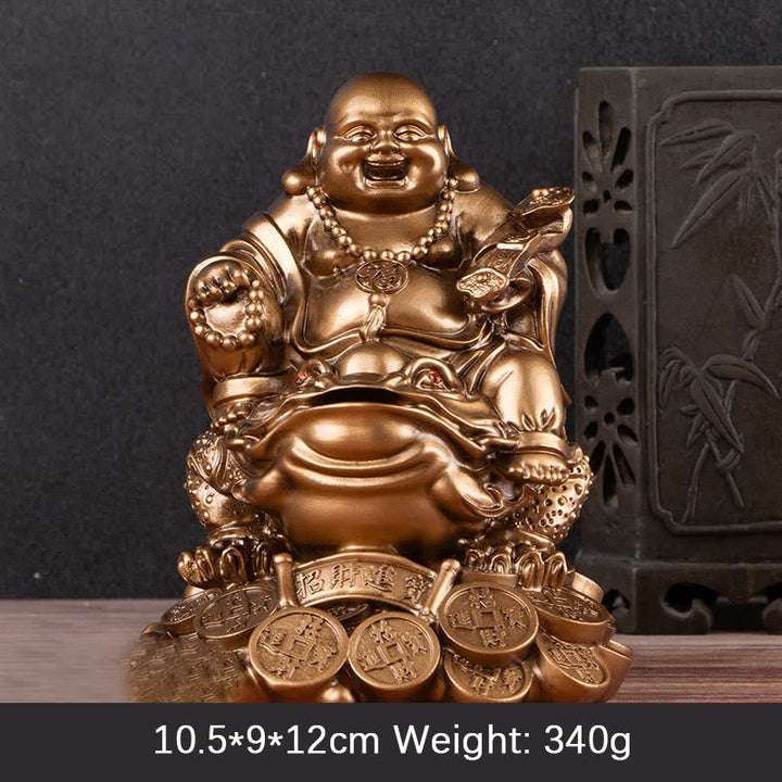 Lachender Buddha Geldkröte Reichtum Bronze Buddha / Groß