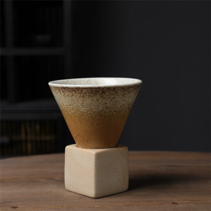 Teetasse Mit Untertasse Vintage Keramik 200ml Khaki