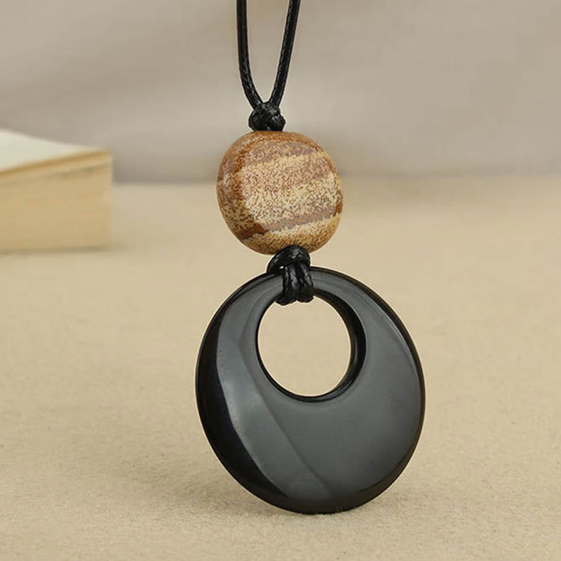 Anhänger Obsidian Liuli Kupfer Erfüllung