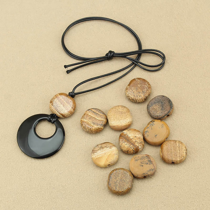 Kette Obsidian Holz Liuli Harmonie