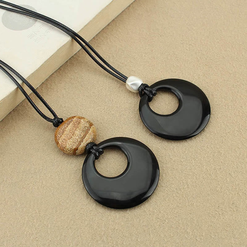 Kette Schwarzer Obsidian Liuli Schutz