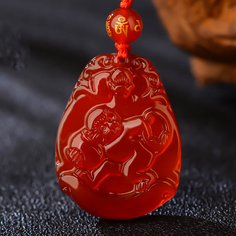 Kette Roter Achat Drache Sternzeichen Anhänger