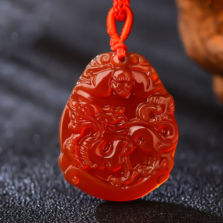 Kette Roter Achat Schwein Tierkreis Schmuck