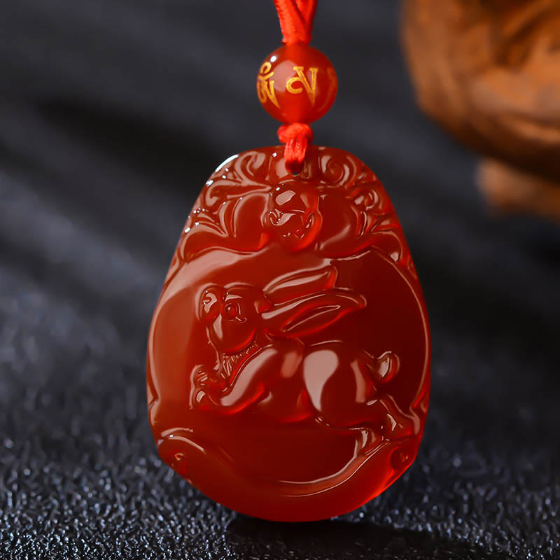 Kette Roter Achat Ziege Tierkreis Stein