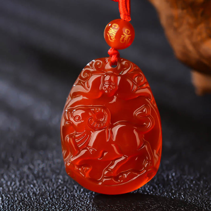 Kette Roter Achat Tierkreis Anhänger Set Kollektion