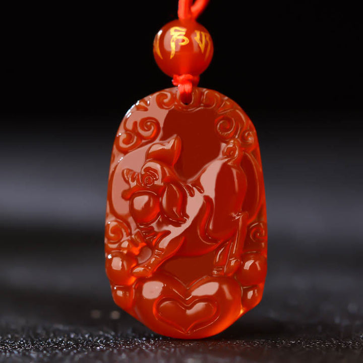 Kette Roter Achat Tierkreiszeichen – Harmonie Kraft