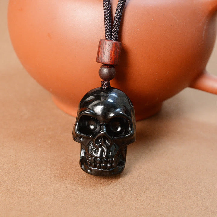 Kette Skelett Obsidian Kraft Erfüllung