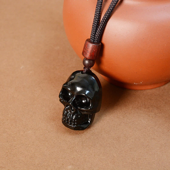 Schwarzer Obsidian Schutz Anhänger