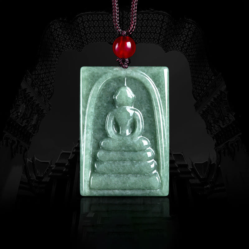 Jade Anhänger Buddha Kette Grün Wohlstand