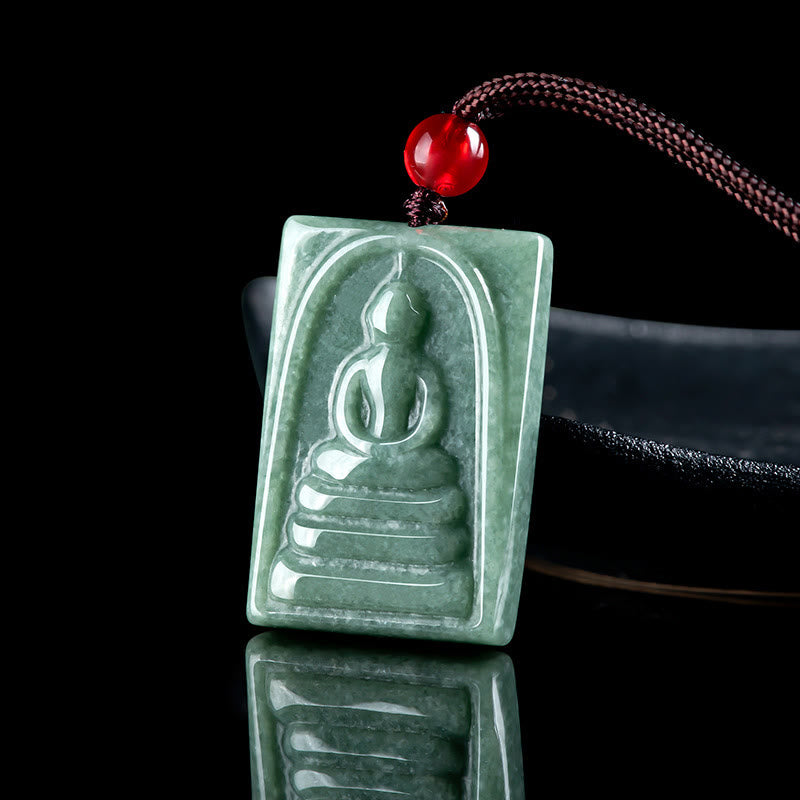 Buddha Jade Anhänger Kette Wohlstand