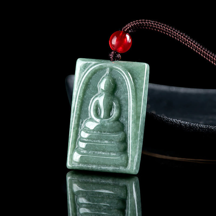 Buddha Jade Anhänger Kette Wohlstand