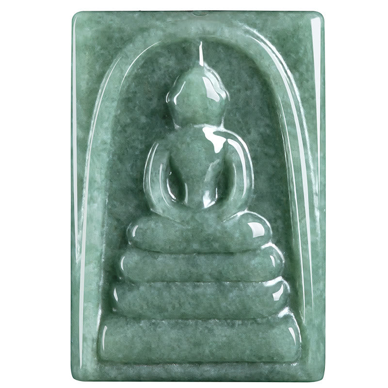 Jade Buddha Quadrat Anhänger Wohlstand