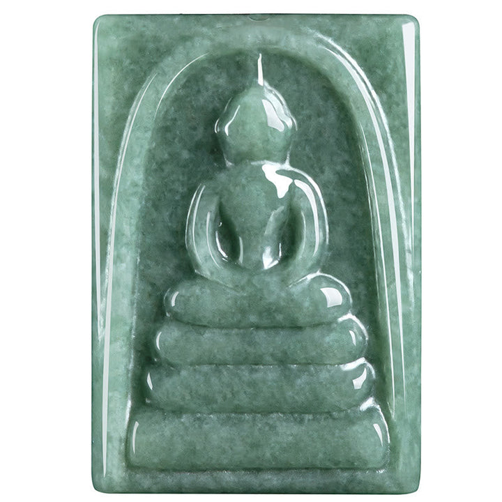 Jade Buddha Quadrat Anhänger Wohlstand