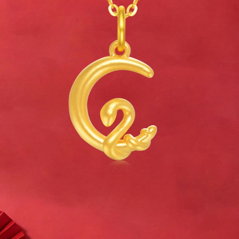 Goldkette Schlange Anhänger Rot Glück