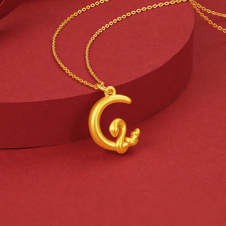 Goldkette Schlange Rot Anhänger Glück
