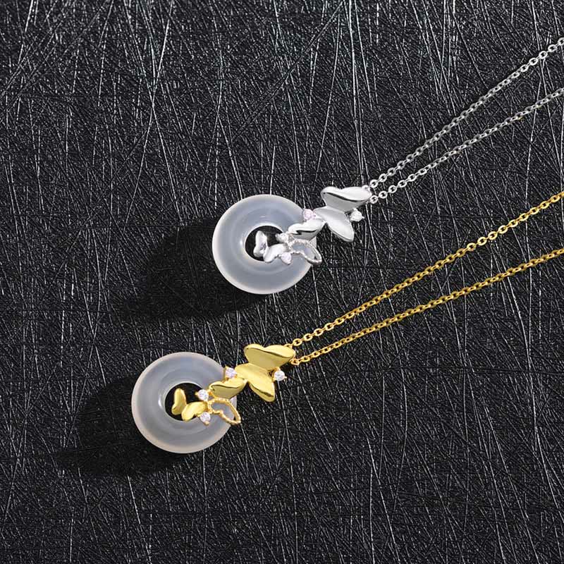 Kette Schmetterling Sterlingsilber Vergoldet Glück