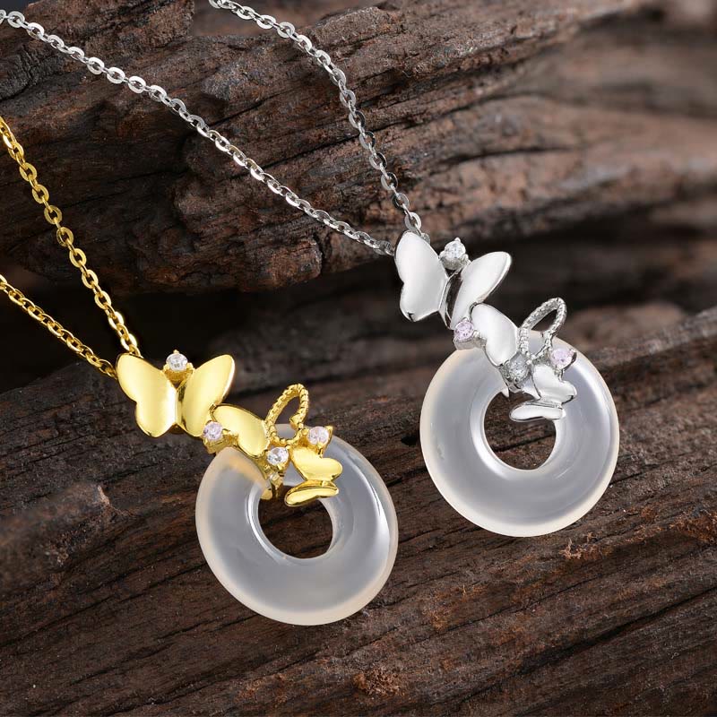 Kette Schmetterling Sterlingsilber Vergoldet Glück