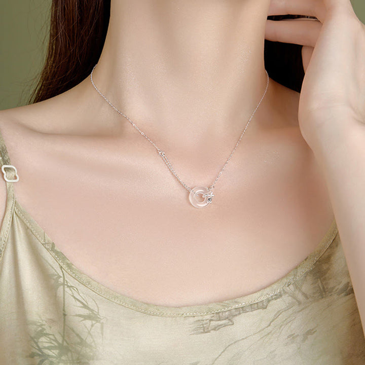 Kette Mondstein Kreis Sterlingsilber – Gelassenheit