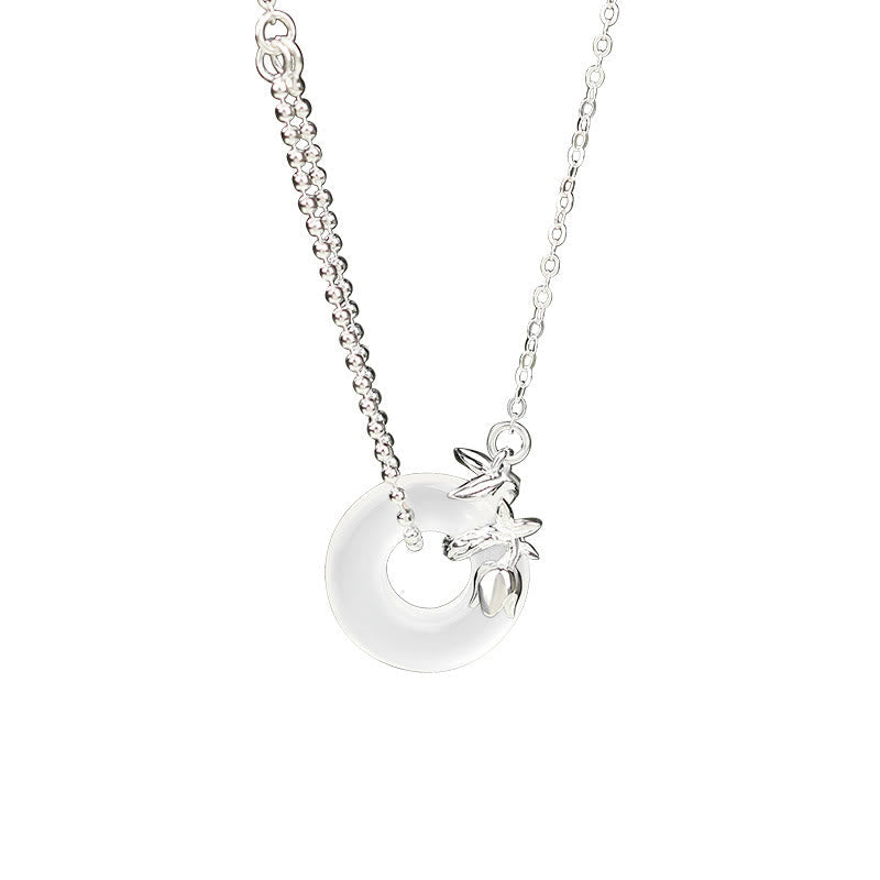 Kette Mondstein Kreis Sterlingsilber – Stille