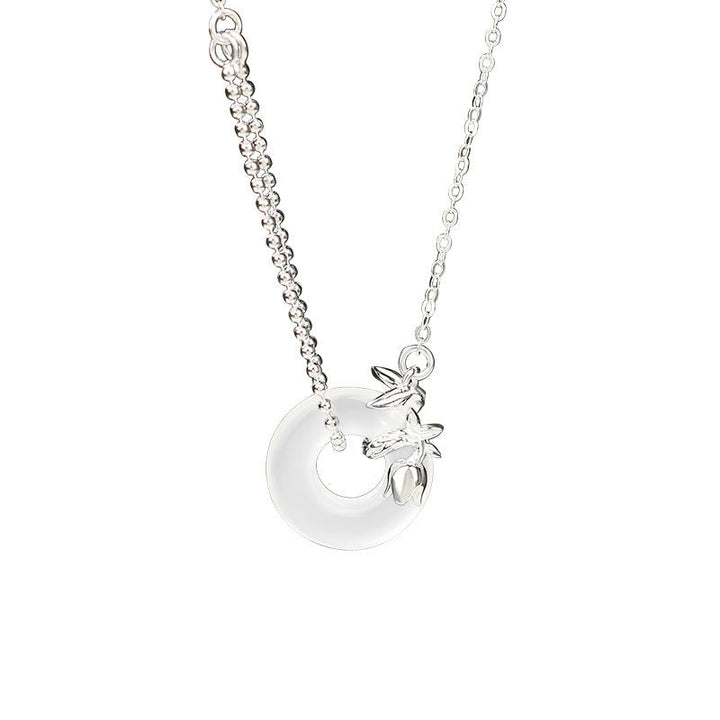 Kette Mondstein Kreis Sterlingsilber – Stille