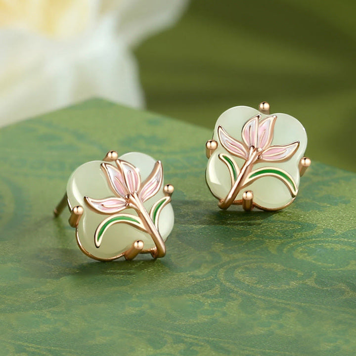 Anhänger Kette Hetian Jade Kleeblatt Liebe