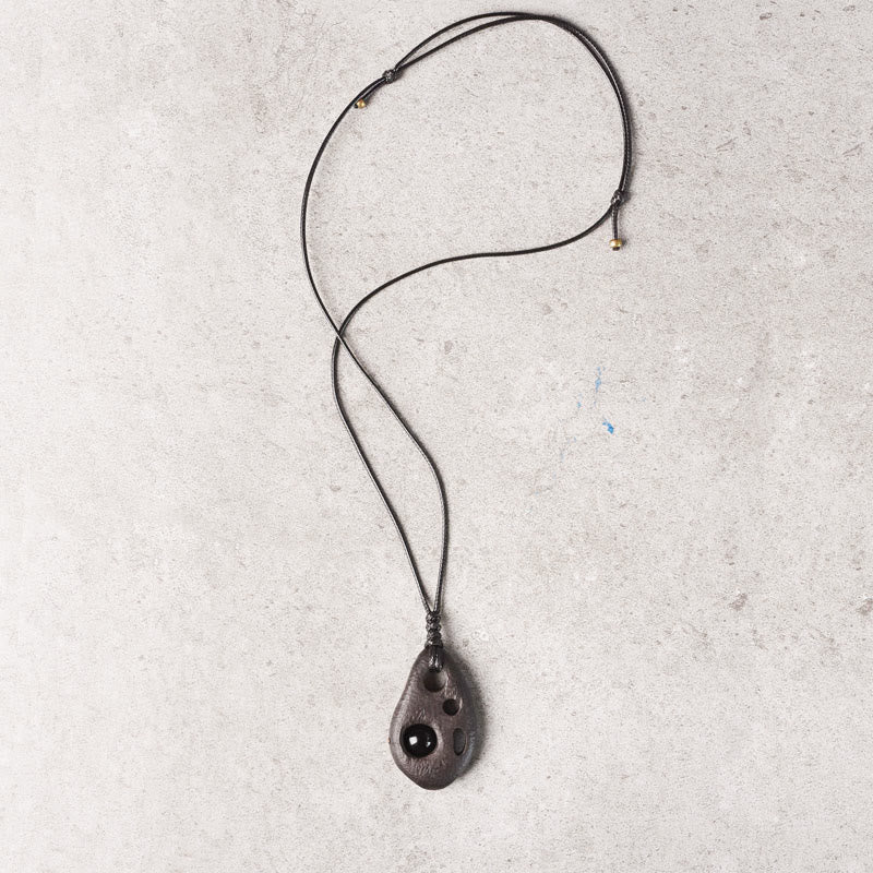 Kette Ebenholz Obsidian Buddha – Anhänger