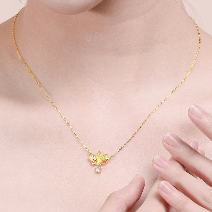 Goldkette Lotus Sterlingsilber Anhänger
