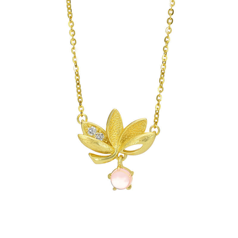 Kette Lotus Sterlingsilber Gold Anhänger