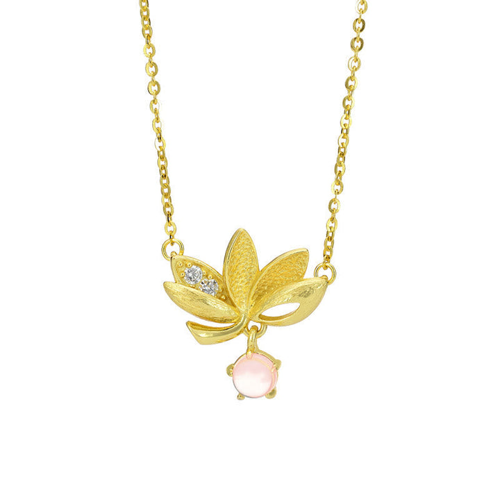 Kette Lotus Sterlingsilber Gold Anhänger