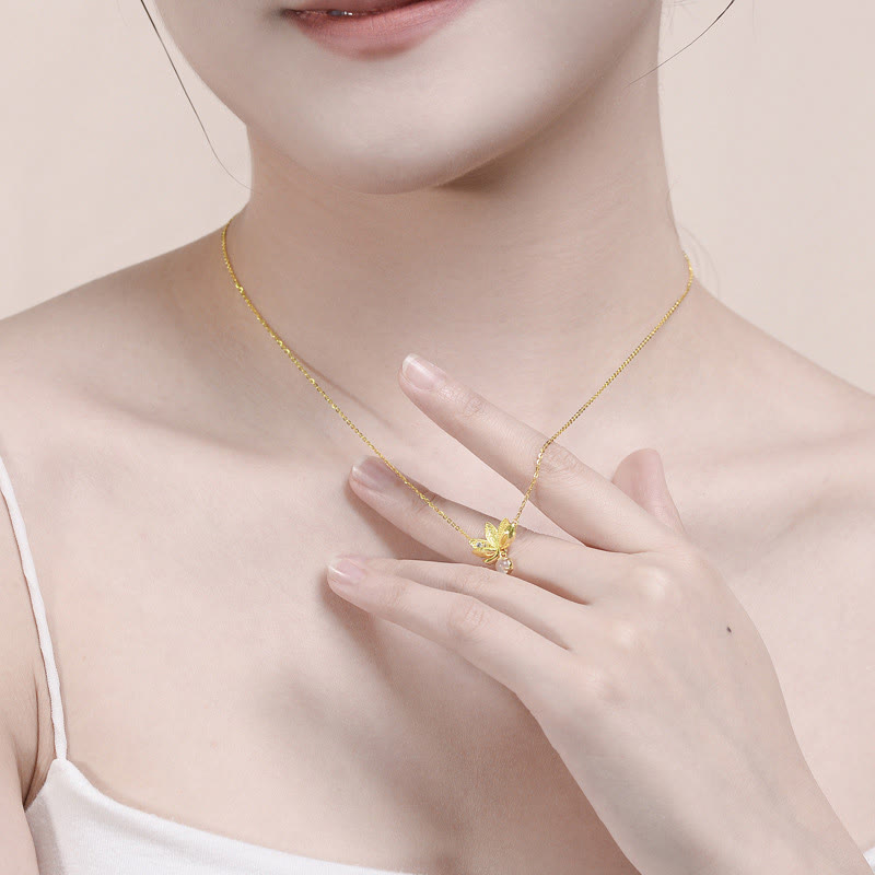 Kette Lotus Sterlingsilber Gold Hals