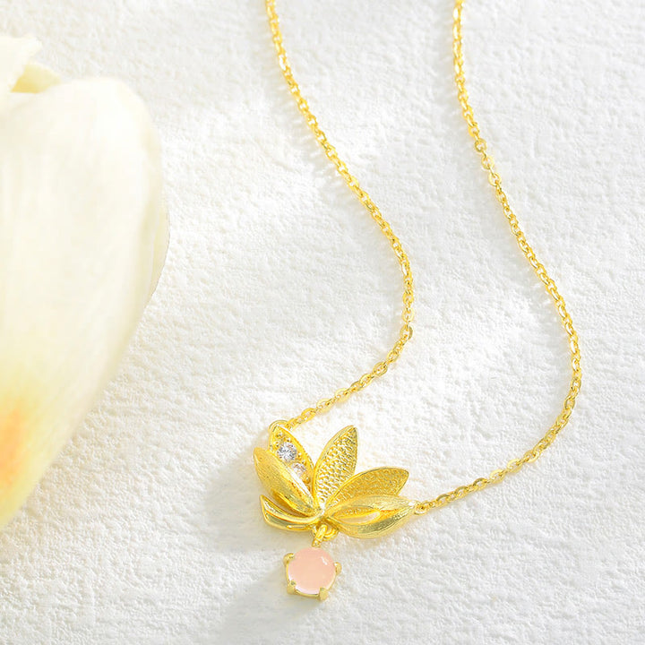 Kette Sterlingsilber Lotus Rosa
